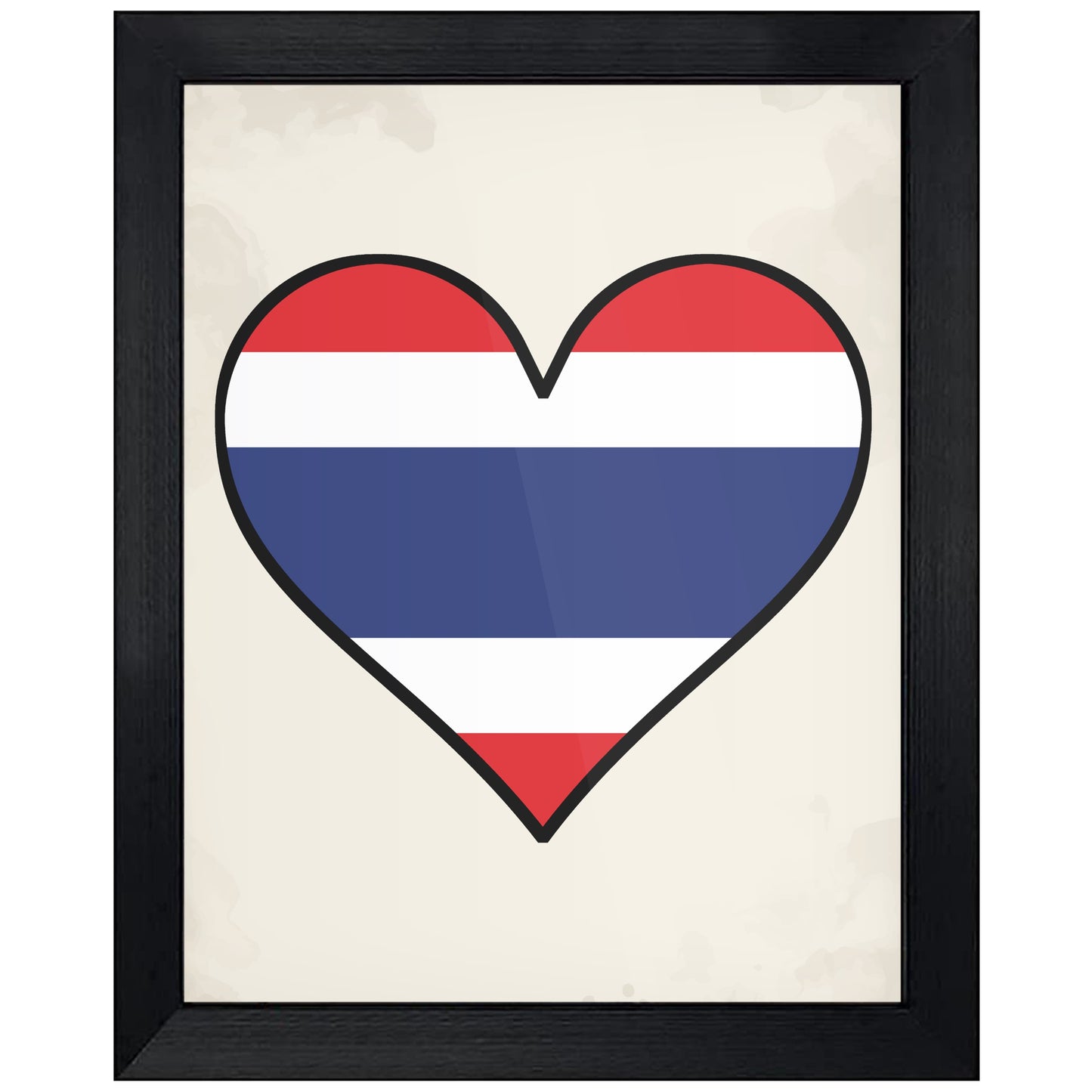Thai Flag Heart Flag of Thailand 8"x10" Wall Art Print