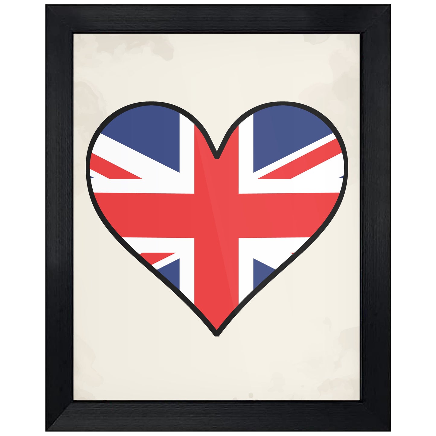 British Flag Heart Flag of United Kingdom 8"x10" Wall Art Print