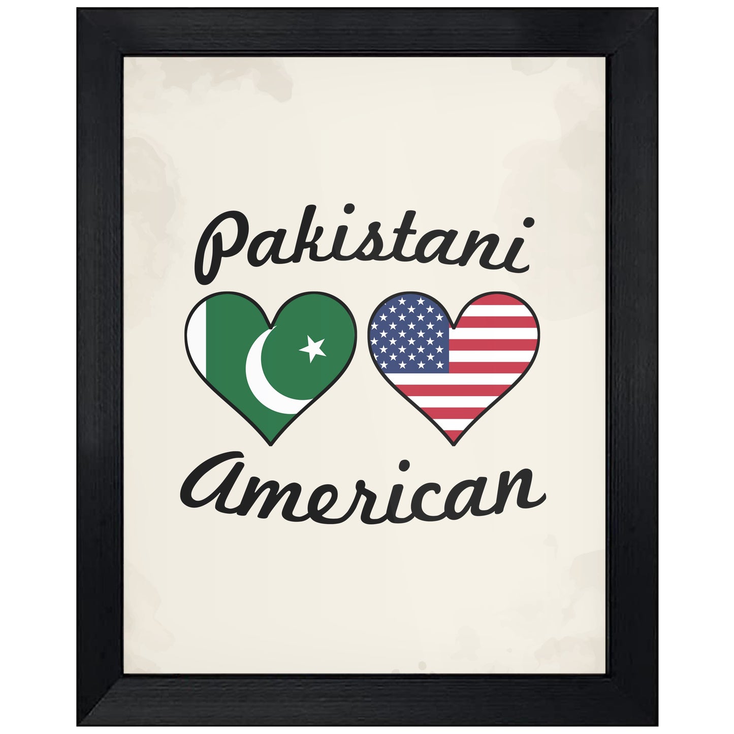 Pakistani American Flag Hearts 8"x10" Wall Art Print