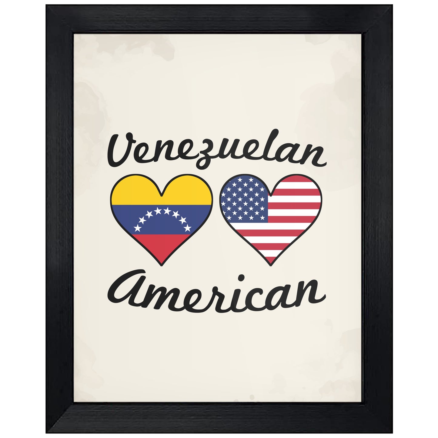 Venezuelan American Flag Hearts 8"x10" Wall Art Print