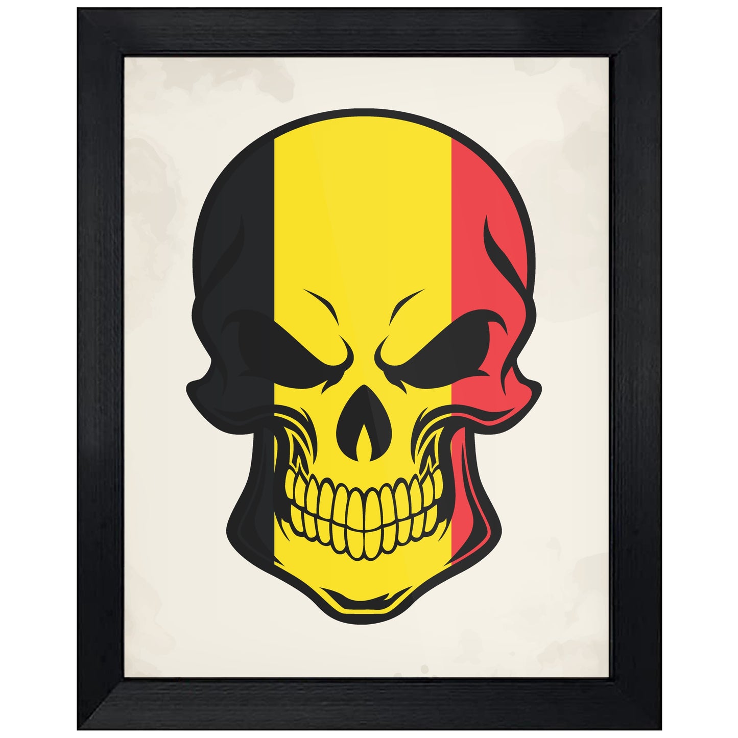Belgian Flag Belgium Skull Cool 8"x10" Wall Art Print