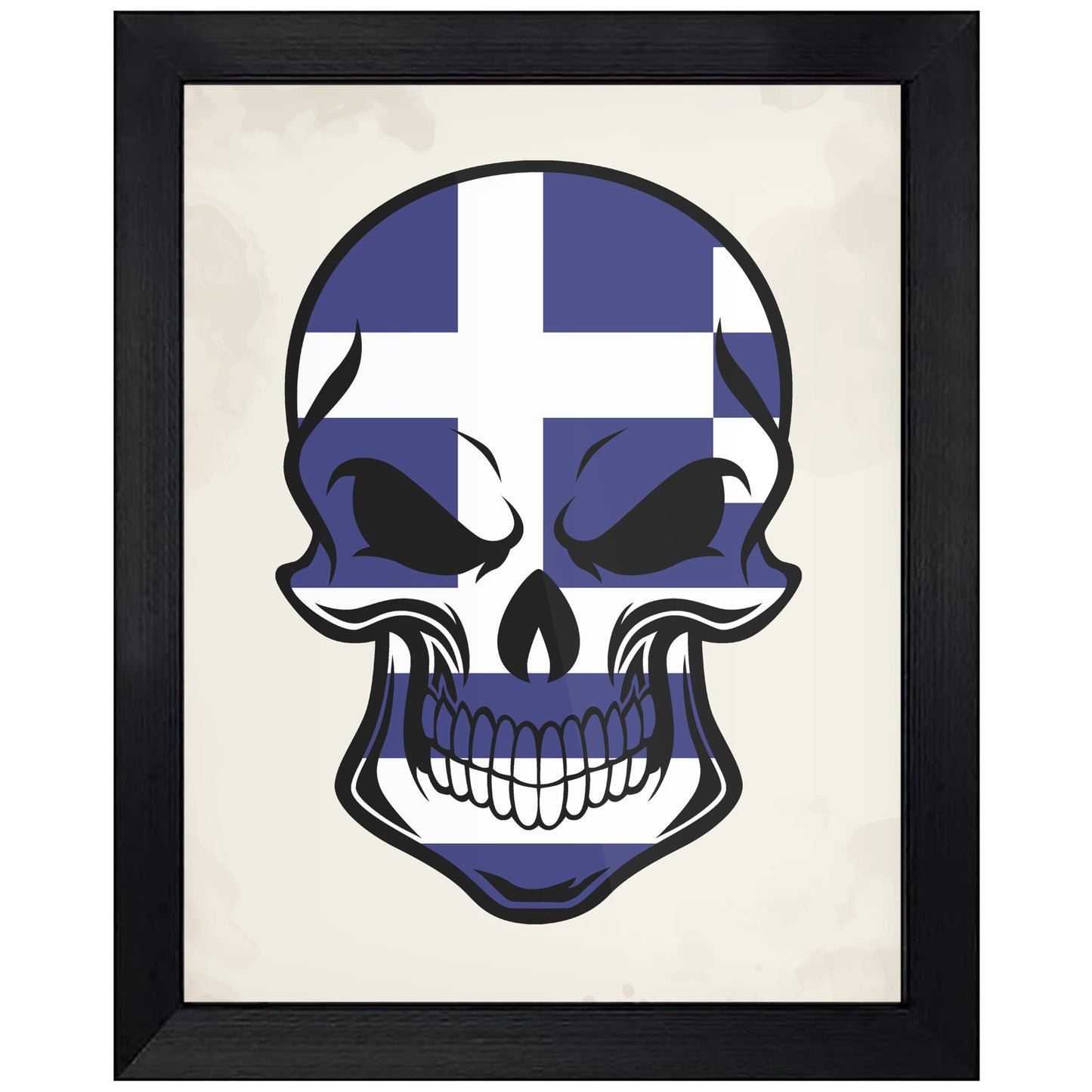 Greek Flag Greece Skull Cool 8"x10" Wall Art Print