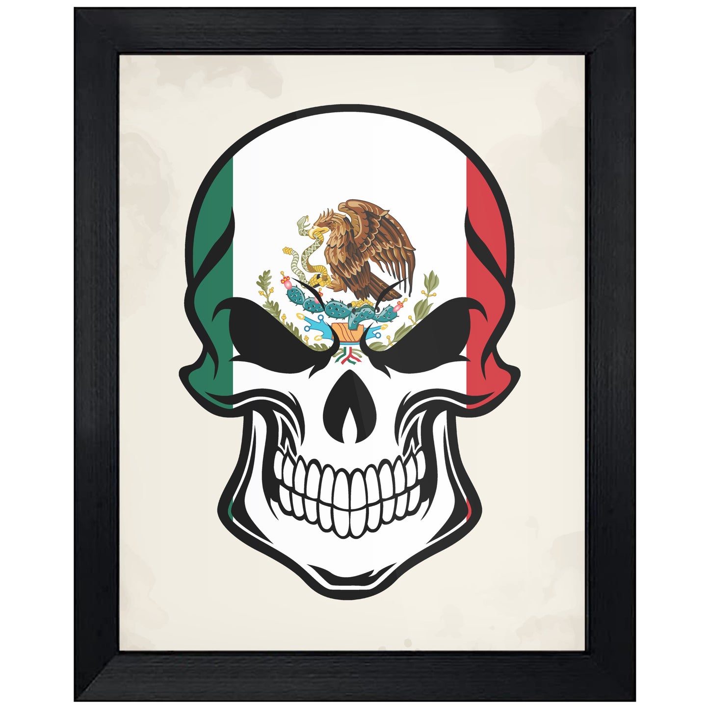 Mexican Flag Mexico Skull Cool 8"x10" Wall Art Print