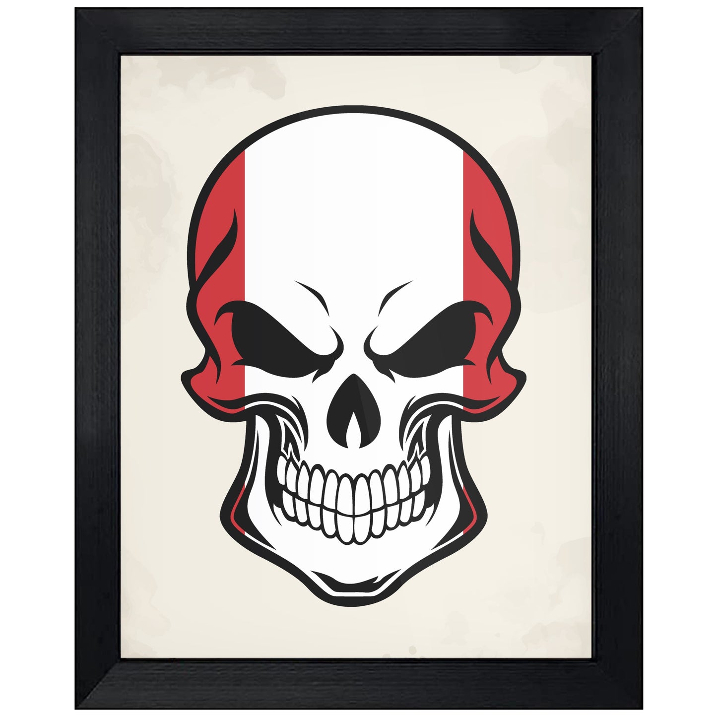 Peruvian Flag Peru Skull Cool 8"x10" Wall Art Print