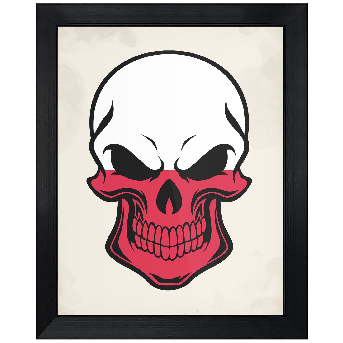 Polish Flag Poland Skull Cool 8"x10" Wall Art Print