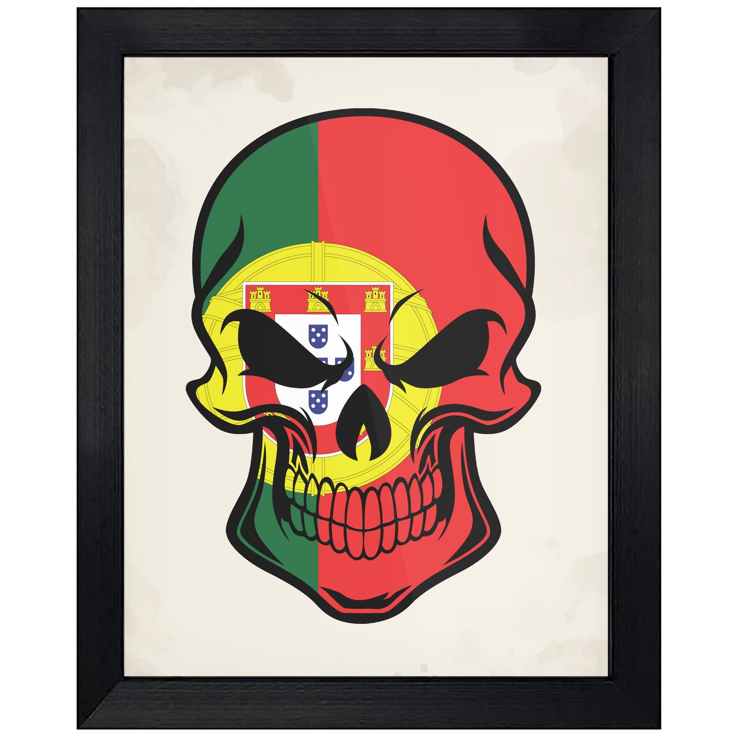 Portuguese Flag Portugal Skull Cool 8"x10" Wall Art Print