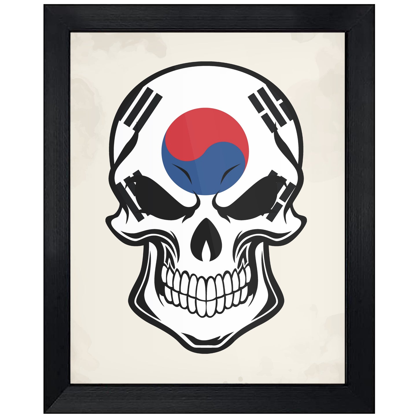 Korean Flag South Korea Skull Cool 8"x10" Wall Art Print