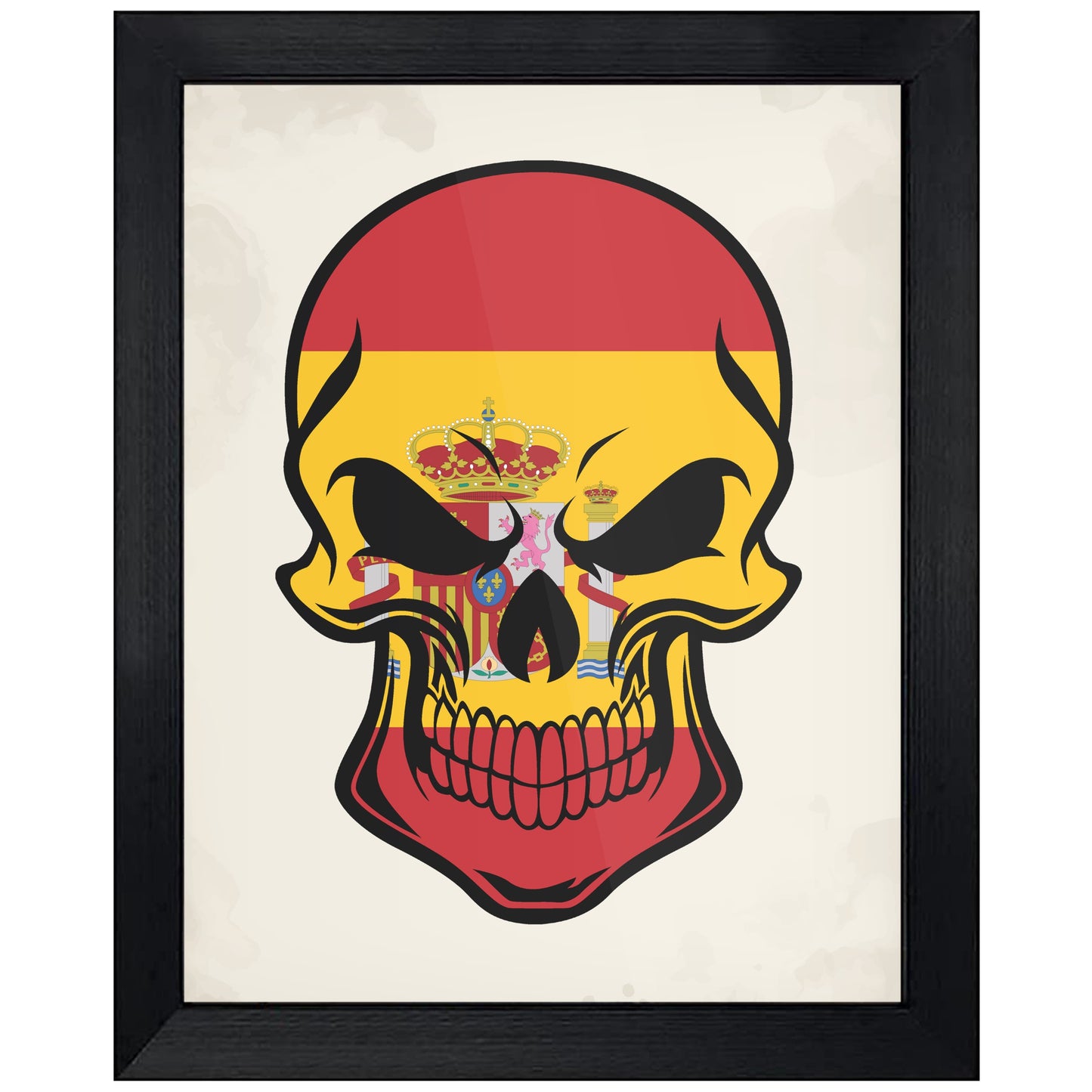 Spanish Flag Spain Skull Cool 8"x10" Wall Art Print