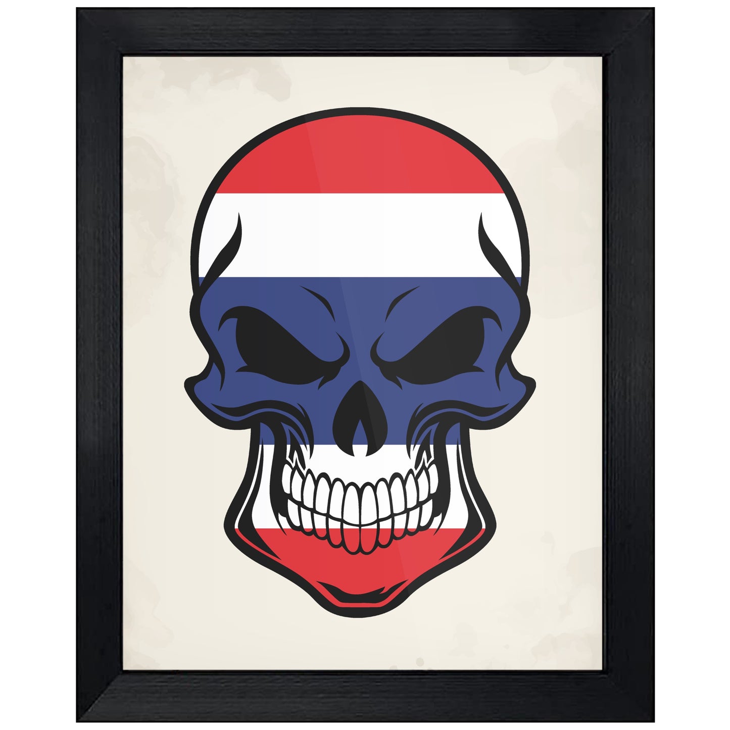 Thai Flag Thailand Skull Cool 8"x10" Wall Art Print