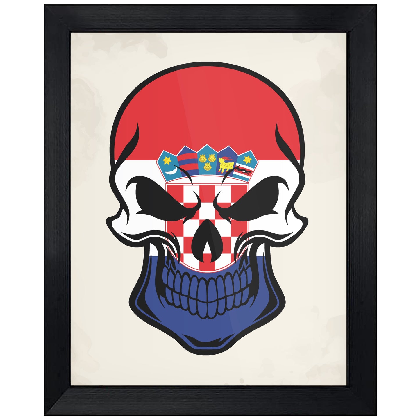 Croatian Flag Croatia Skull Cool 8"x10" Wall Art Print