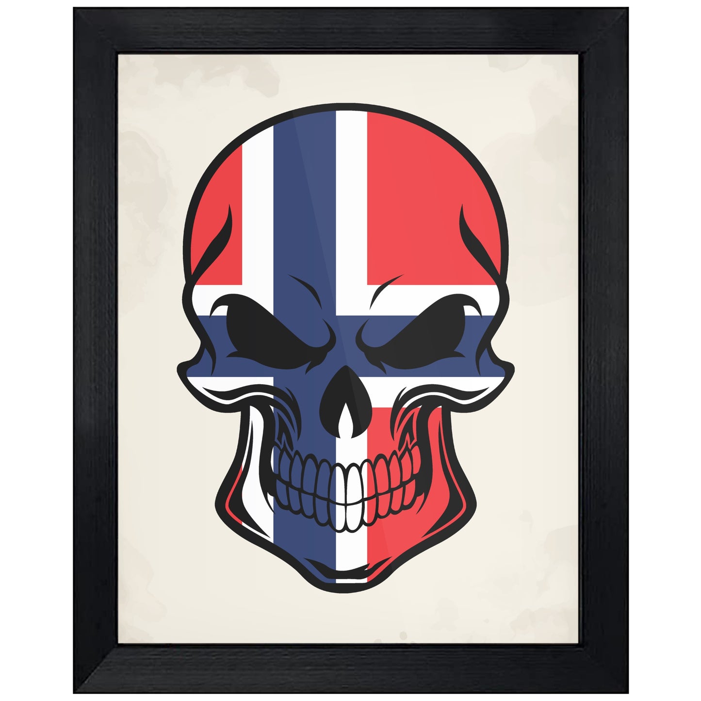 Norwegian Flag Norway Skull Cool 8"x10" Wall Art Print