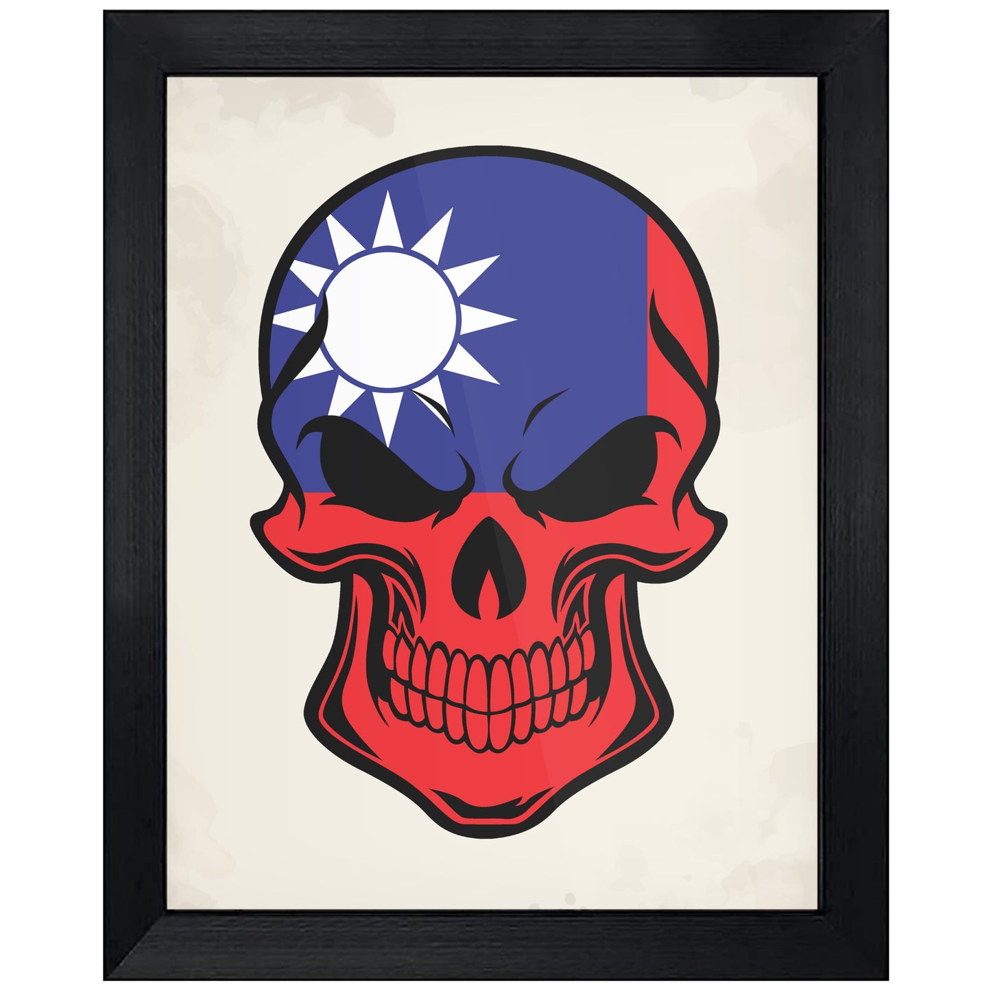 Taiwanese Flag Taiwan Skull Cool 8"x10" Wall Art Print