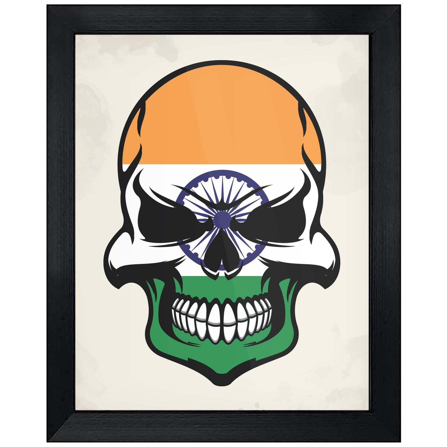 Indian Flag Skull Cool India Skull 8"x10" Wall Art Print