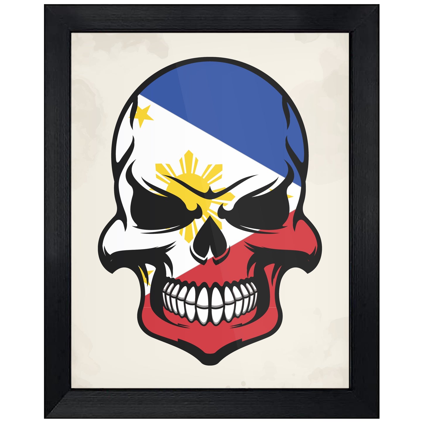 Filipino Flag Skull Cool Philippines Skull 8"x10" Wall Art Print