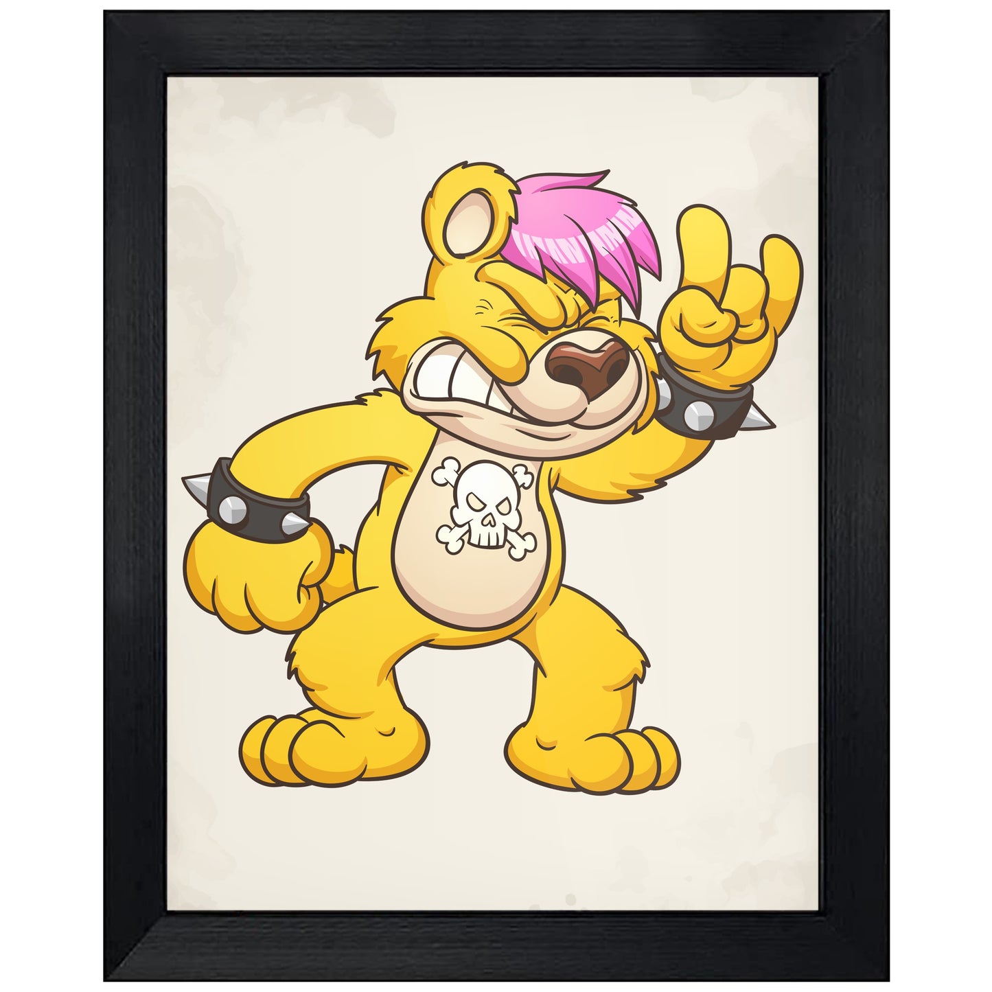 Punk Rock Music Teddy Bear Rocker Bear 8"x10" Wall Art Print