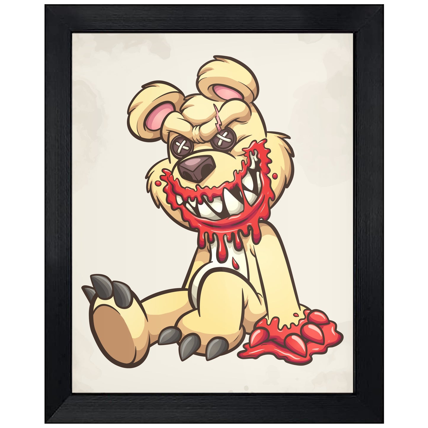 Deranged Teddy Bear Bloody Demented Bear 8"x10" Wall Art Print