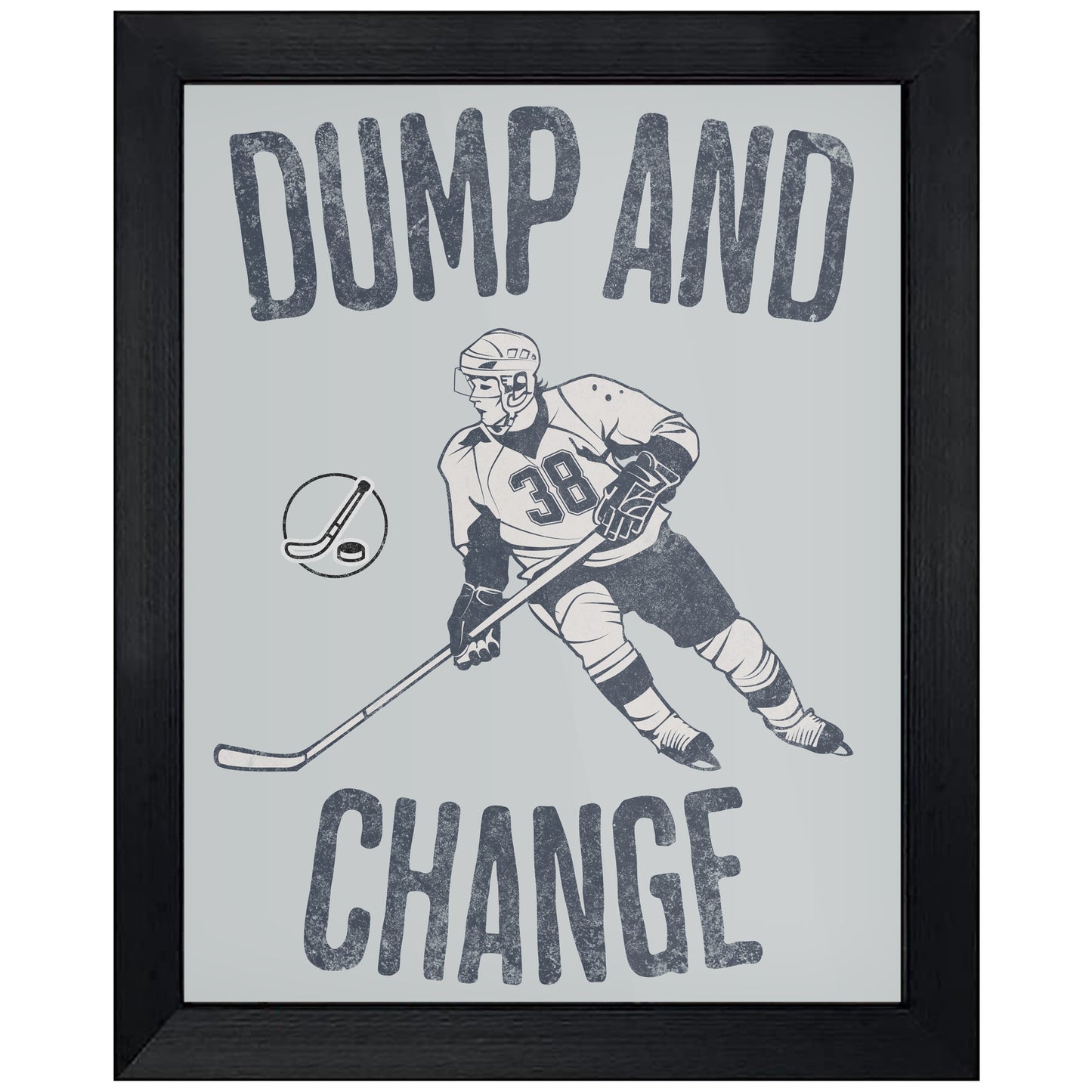 Dump and Change Funny Hockey Baby Nursery Sign 8"x10" Wall Art Print
