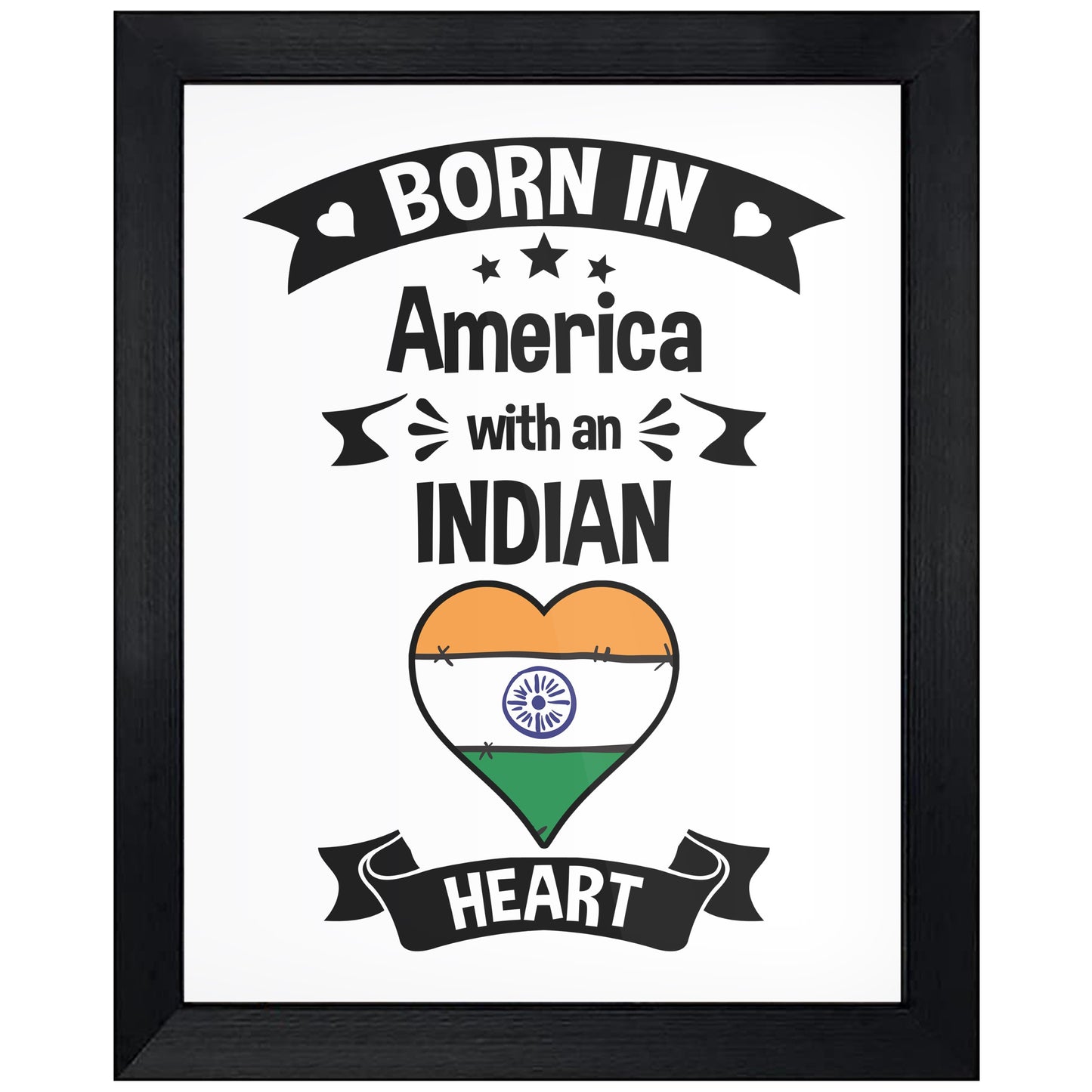 Born In America With An Indian Heart Baby Nursery 8"x10" Wall Art Print