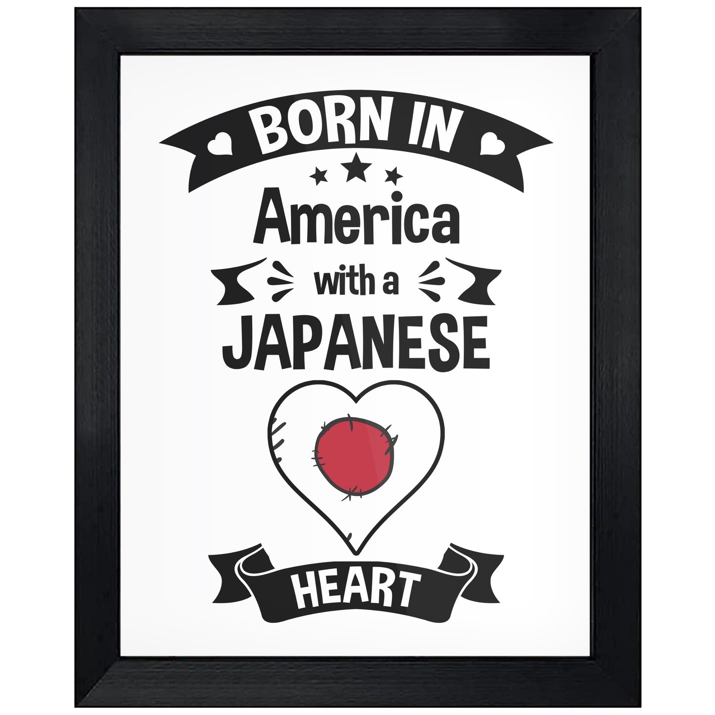 Born In America With A Japanese Heart Baby Nursery 8"x10" Wall Art Print