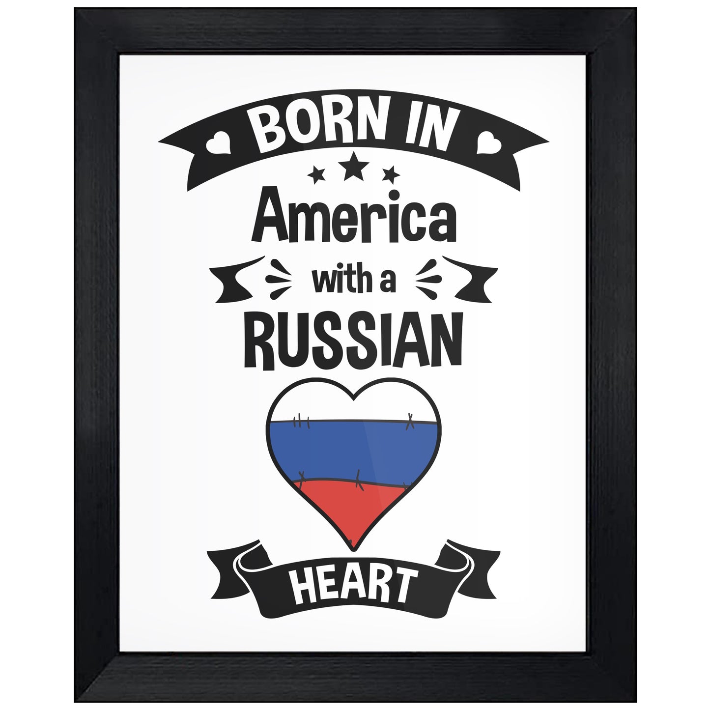 Born In America With A Russian Heart Baby Nursery 8"x10" Wall Art Print