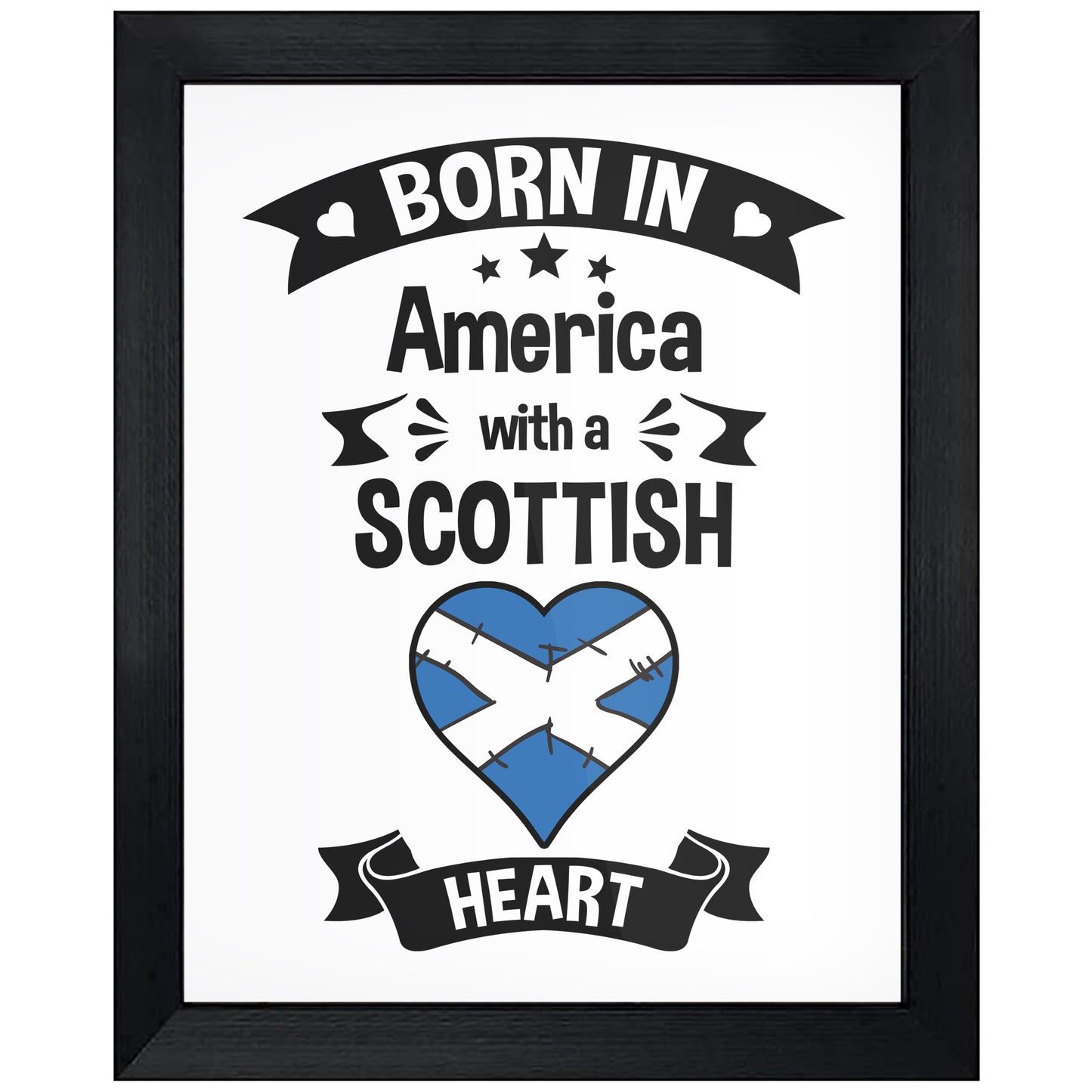 Born In America With A Scottish Heart Baby Nursery 8"x10" Wall Art Print