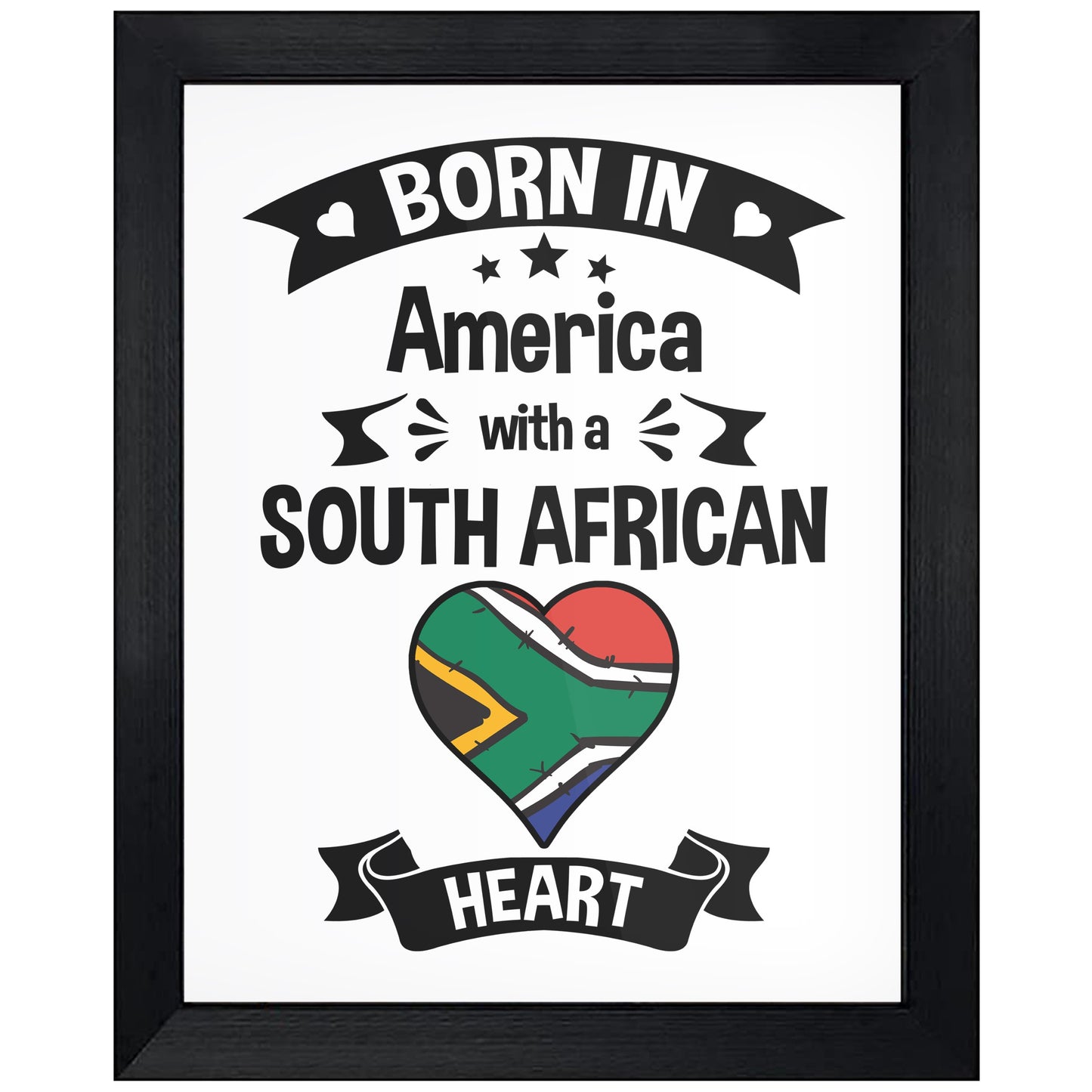 Born In America With A South African Heart Baby Nursery 8"x10" Wall Art Print