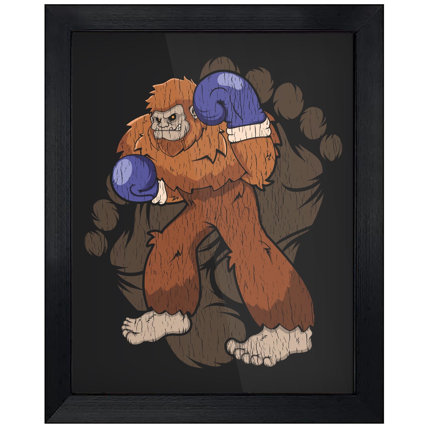 Bigfoot Boxing Art - Sasquatch Boxing 8"x10" Wall Art Print