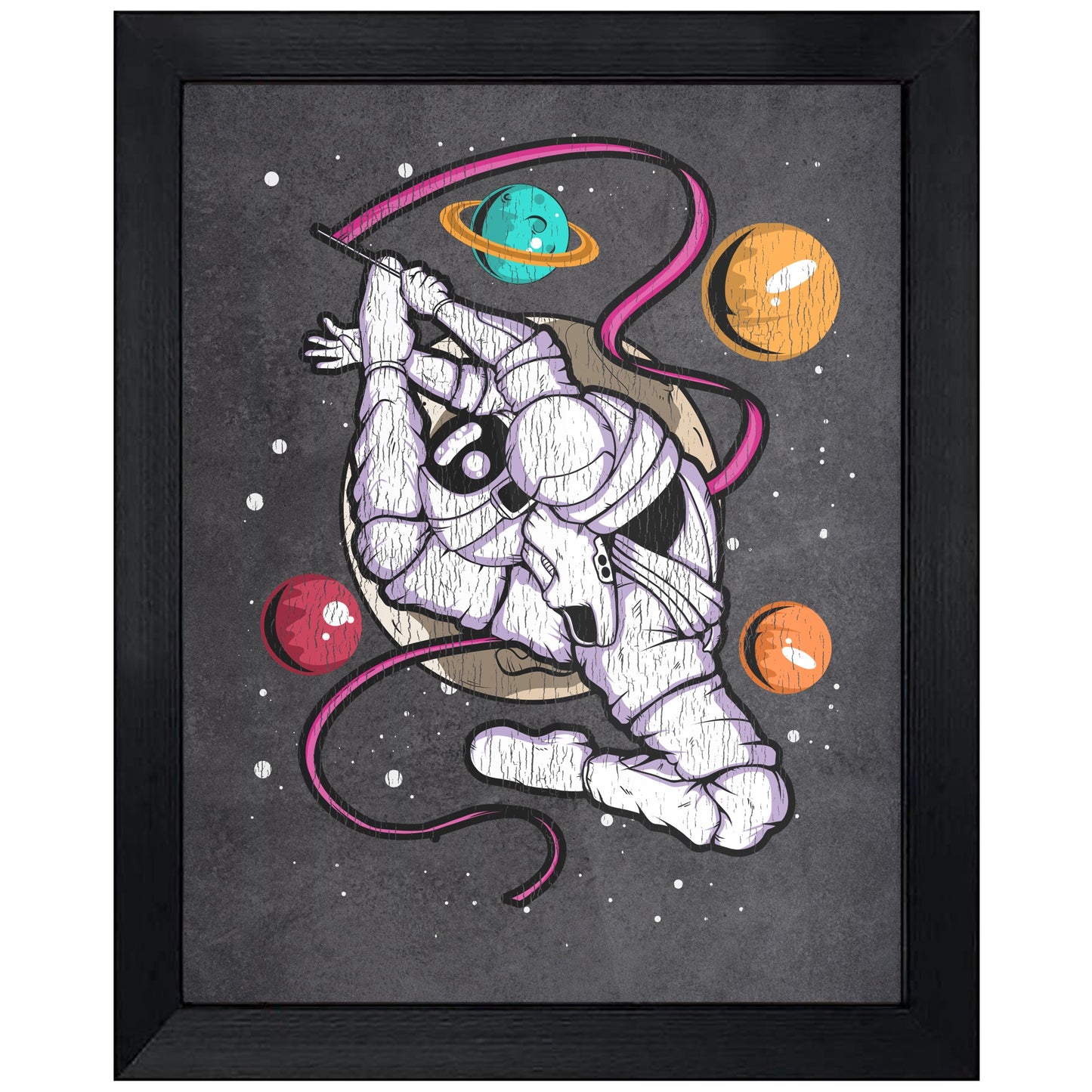 Gymnastics Astronaut Outer Space Spaceman Distressed 8"x10" Wall Art Print