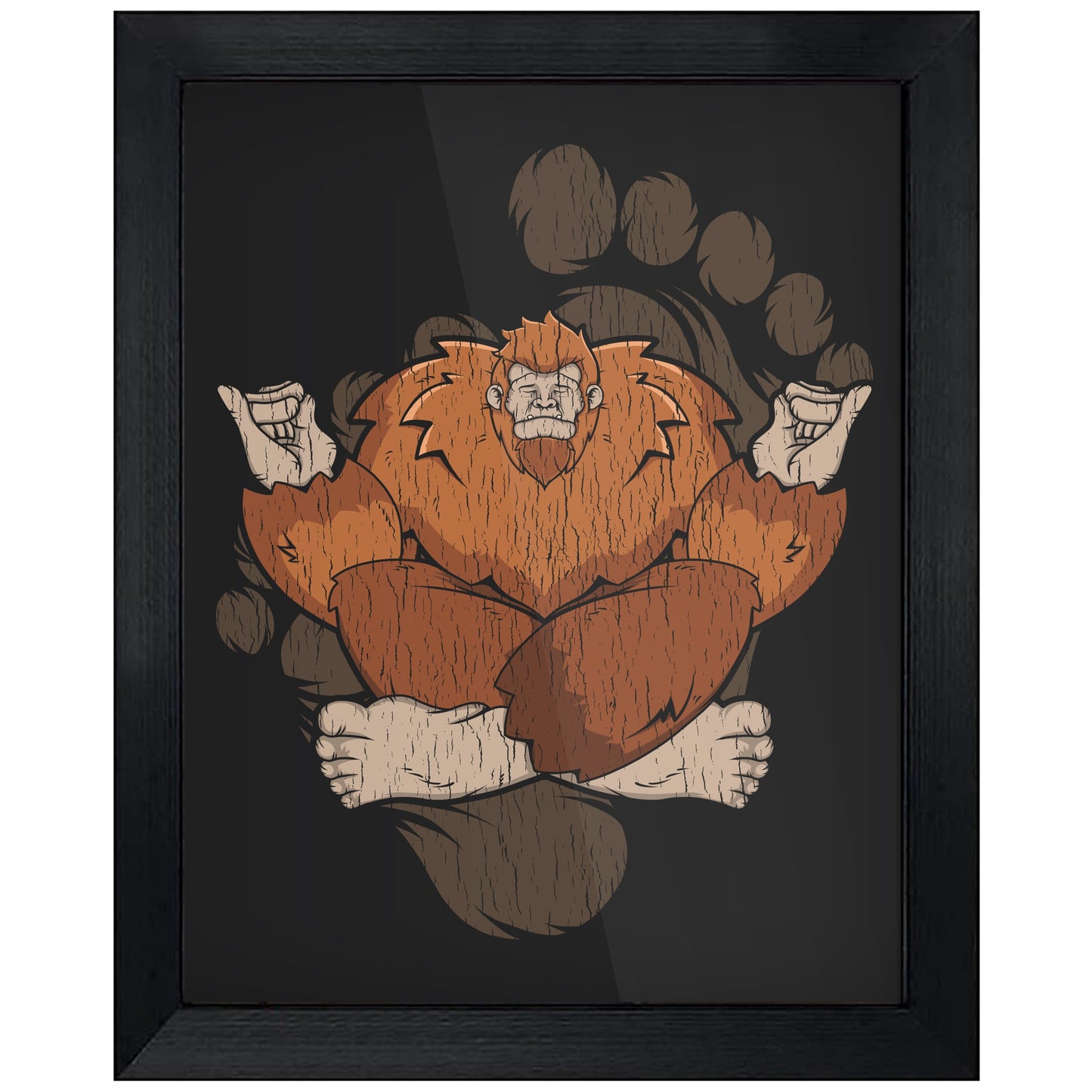 Bigfoot Yoga Art - Sasquatch Meditating 8"x10" Wall Art Print