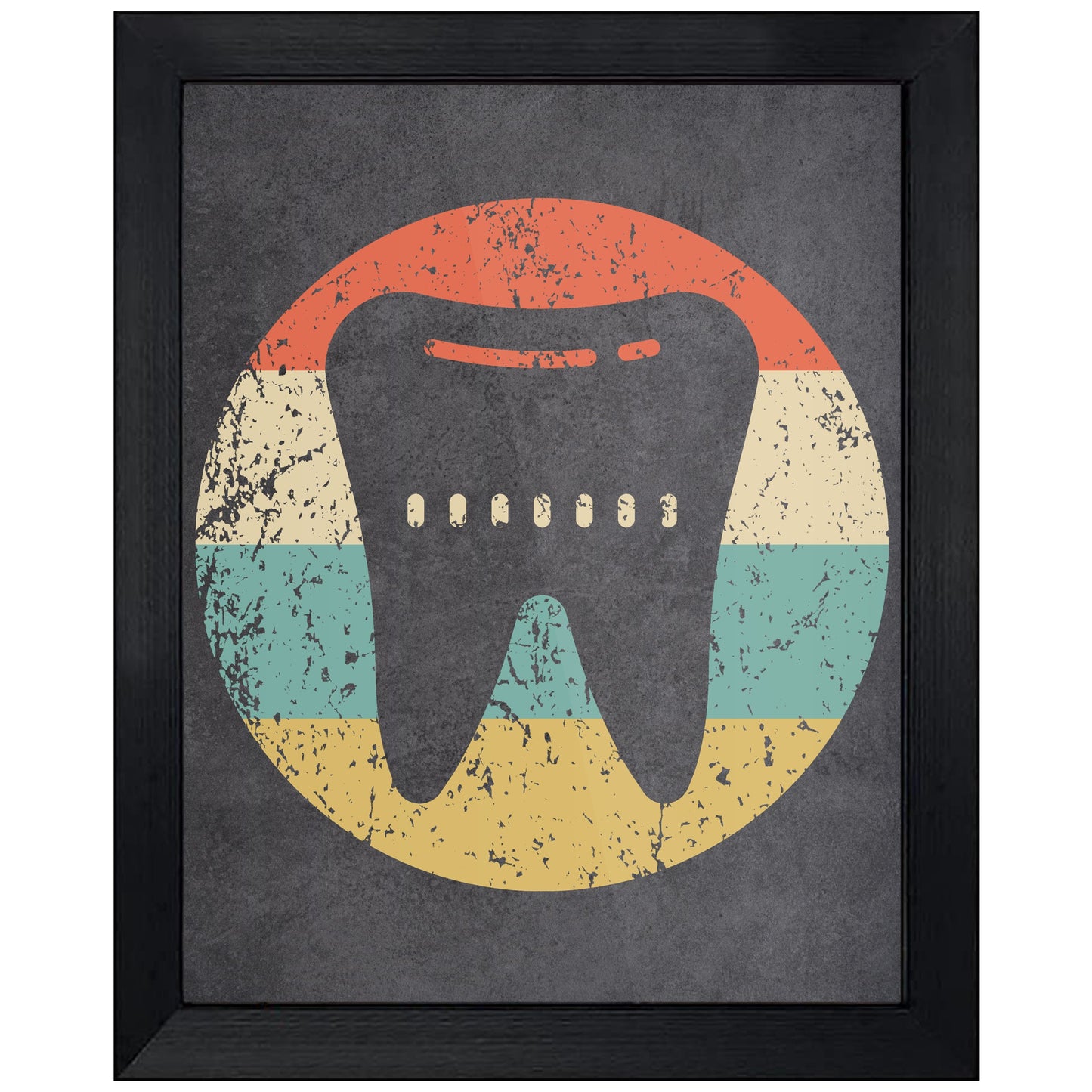 Tooth Dentist Orthodontist Icon Retro 8"x10" Wall Art Print