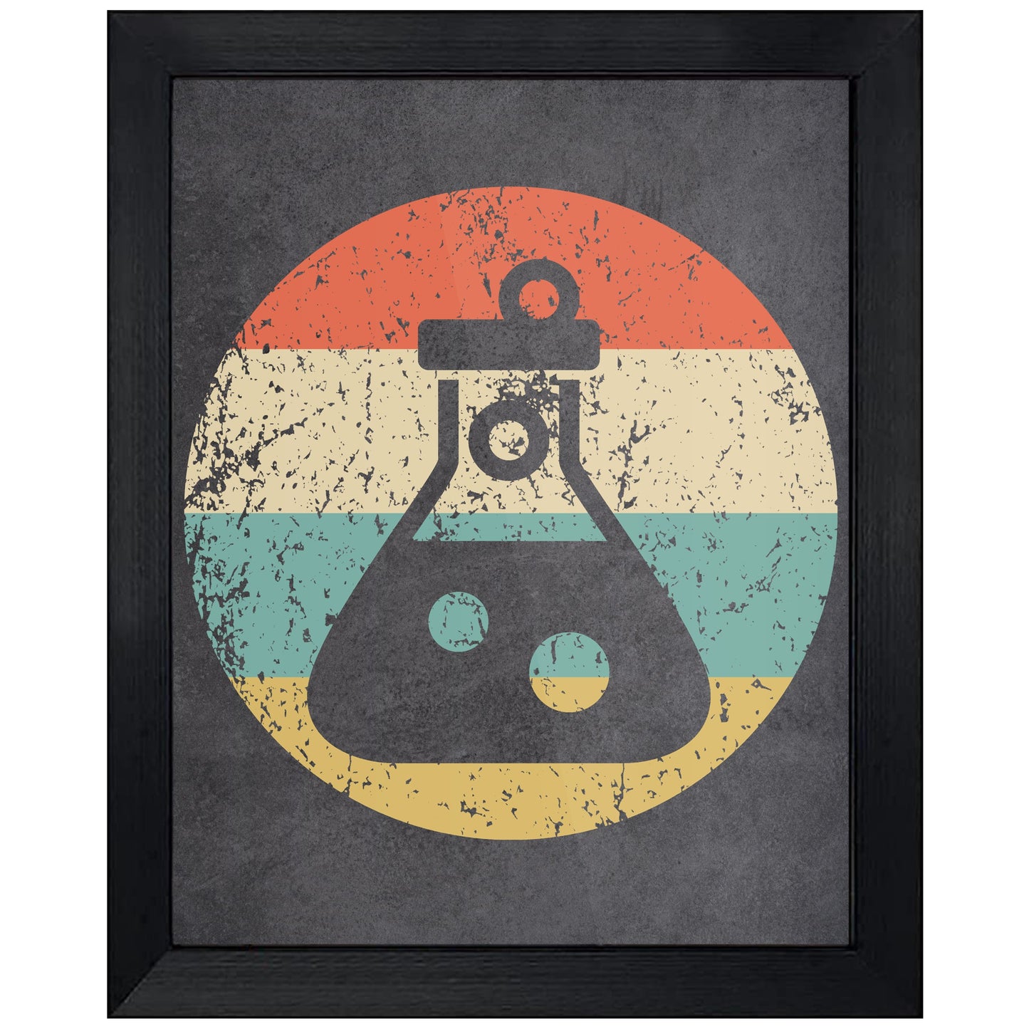 Test Tube Flask Chemist Science Icon Retro 8"x10" Wall Art Print