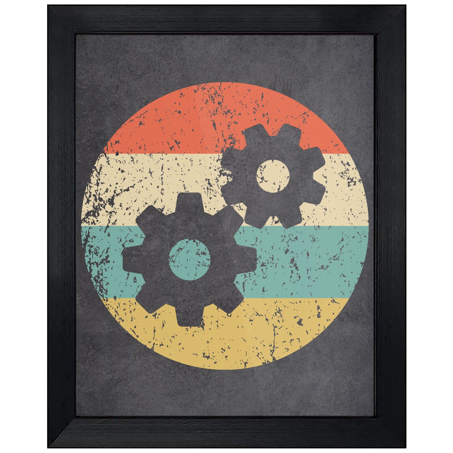 Gears Engineering Icon Retro 8"x10" Wall Art Print