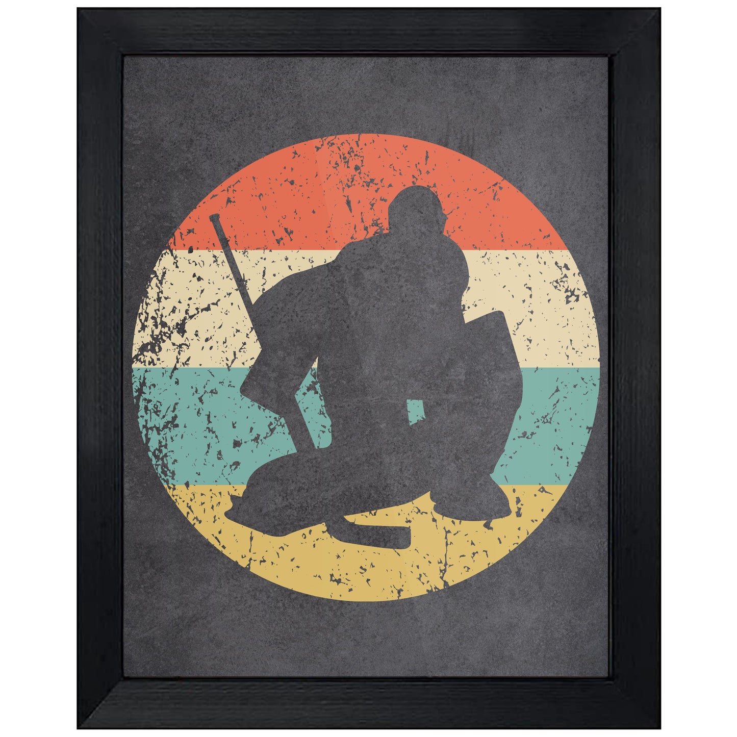 Hockey Goalie Sports Icon Retro 8"x10" Wall Art Print