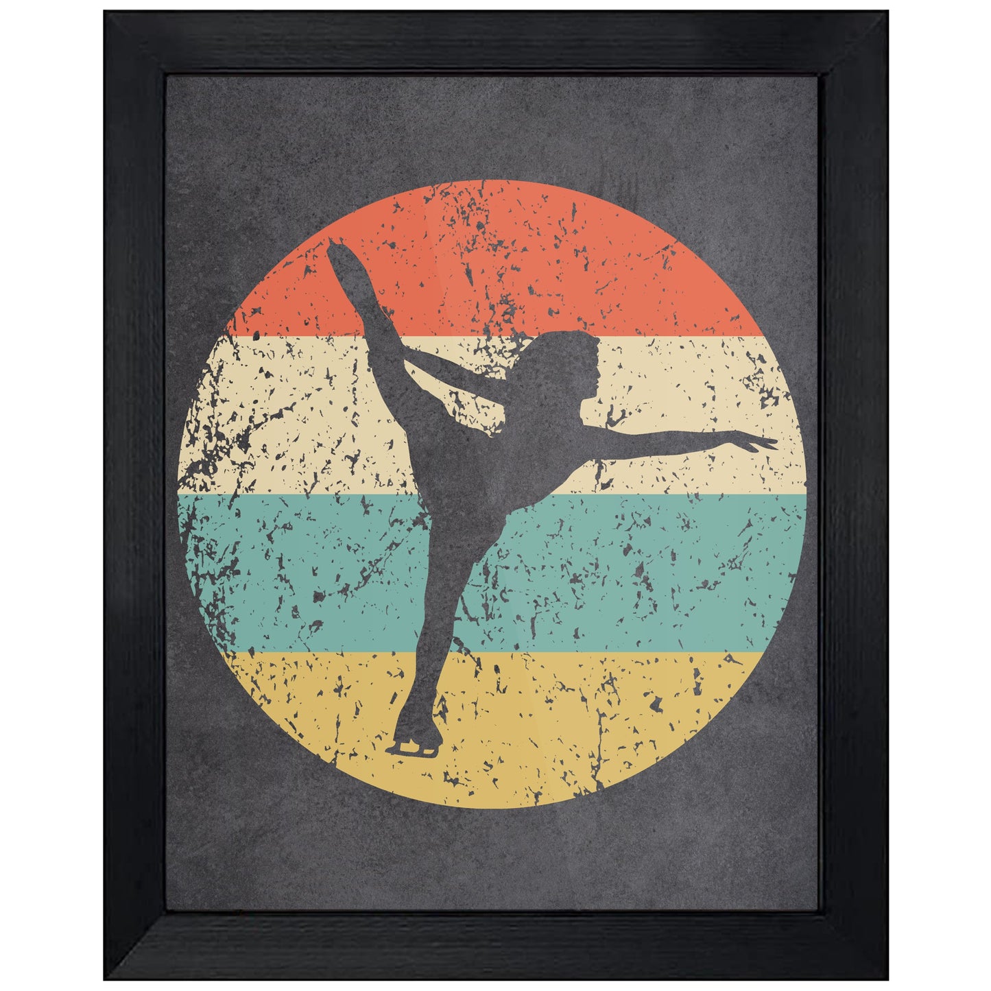 Figure Skater Figure Skating Sports Icon Retro 8"x10" Wall Art Print