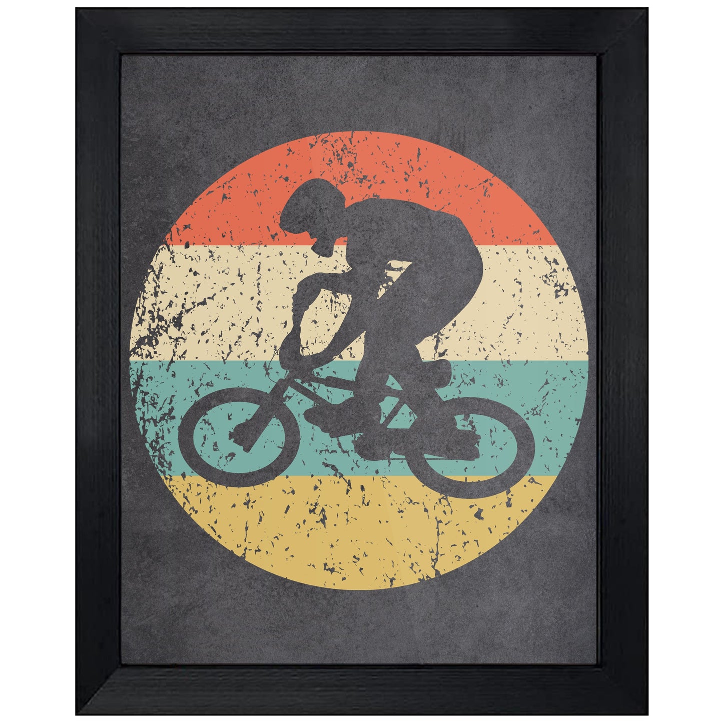 BMX Bike Sports Icon Retro 8"x10" Wall Art Print