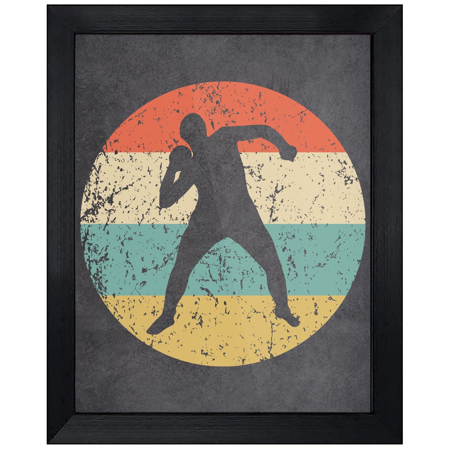 Shot Put Track and Field Sports Icon Retro 8"x10" Wall Art Print