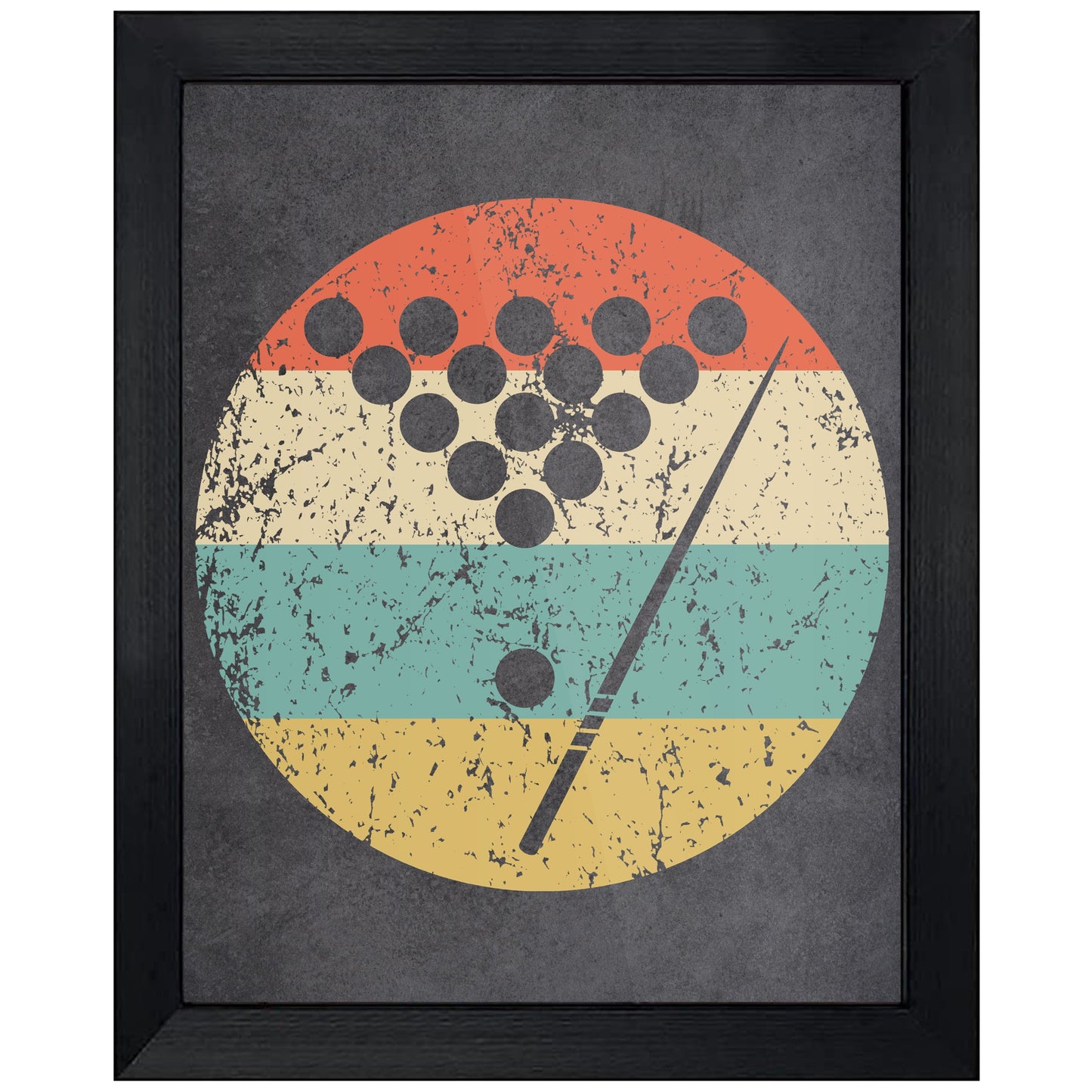 Billiards Pool Rack Sports Icon Retro 8"x10" Wall Art Print
