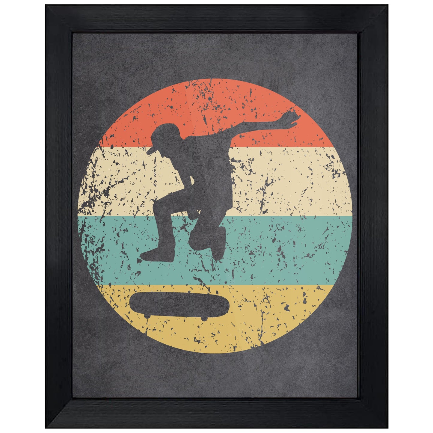 Skateboarding Skater Icon Retro 8"x10" Wall Art Print