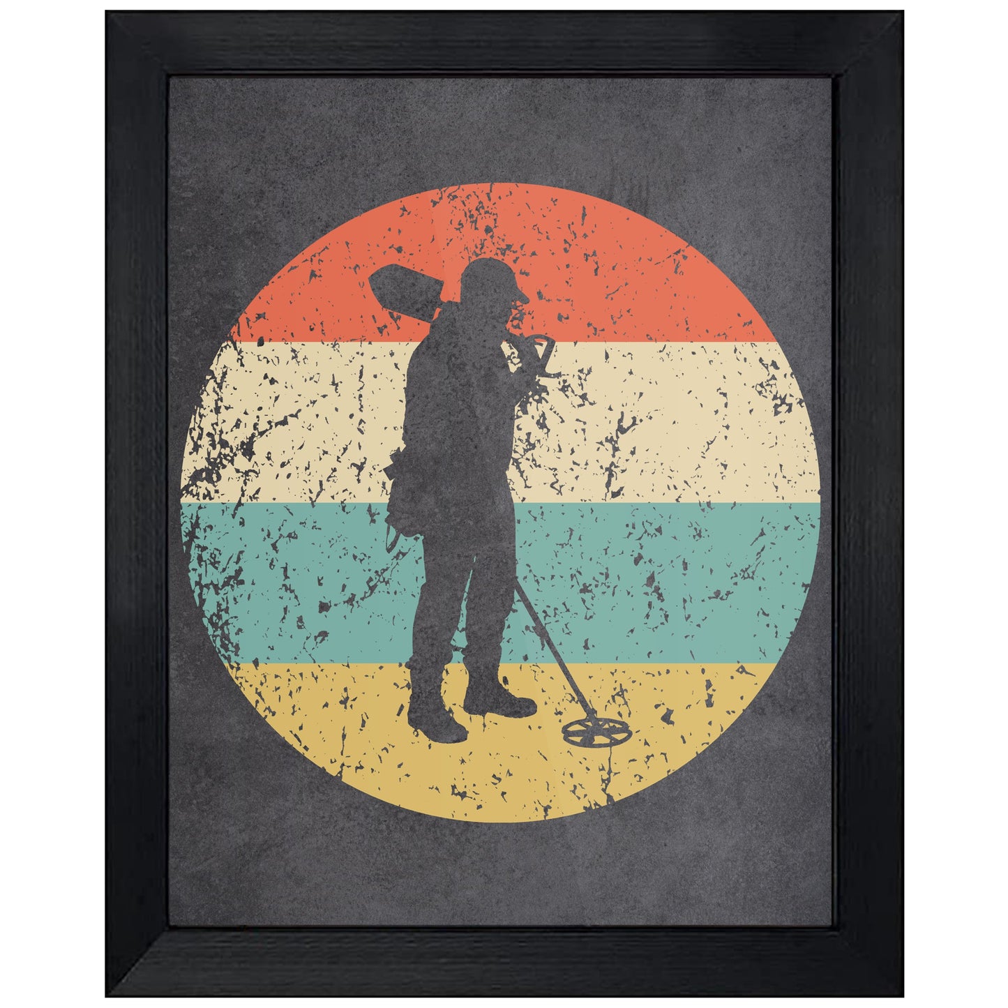 Metal Detector Coinshooter Icon Retro 8"x10" Wall Art Print