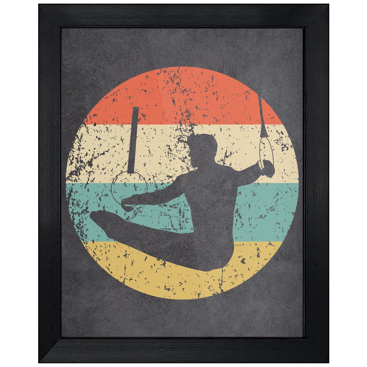 Male Gymnast Rings Gymnastics Icon Retro 8"x10" Wall Art Print