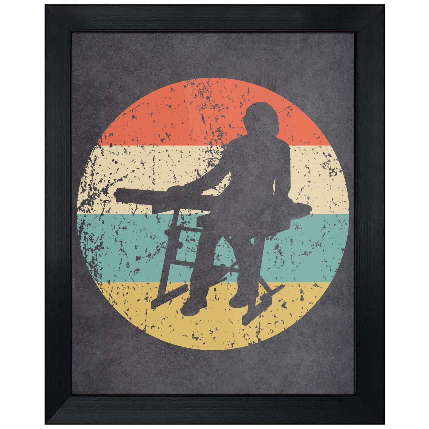 Keyboard Music Icon Retro 8"x10" Wall Art Print