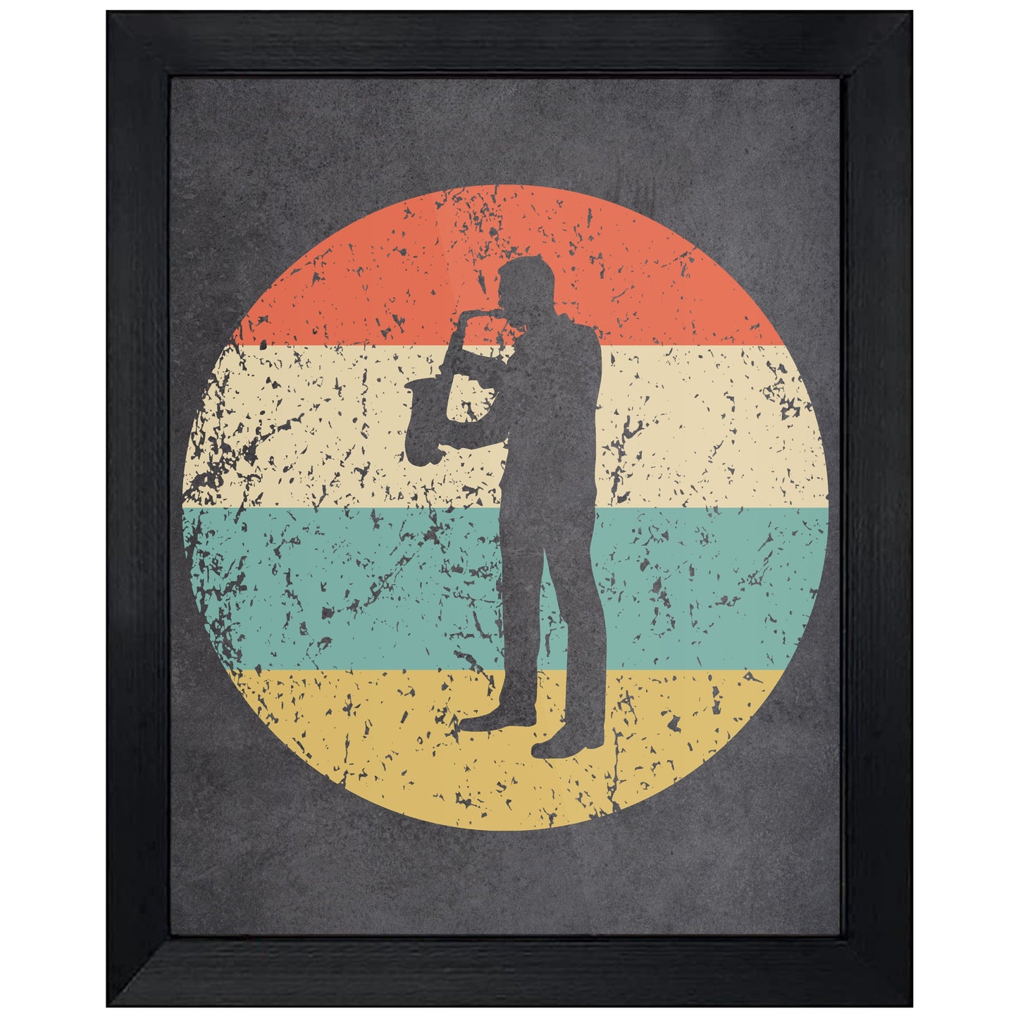 Saxophone Music Icon Retro 8"x10" Wall Art Print