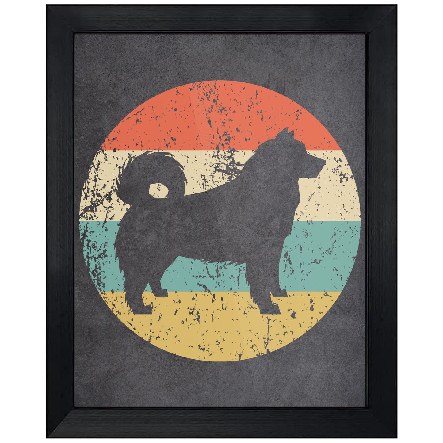 Alaskan Malamute Dog Icon Retro 8"x10" Wall Art Print