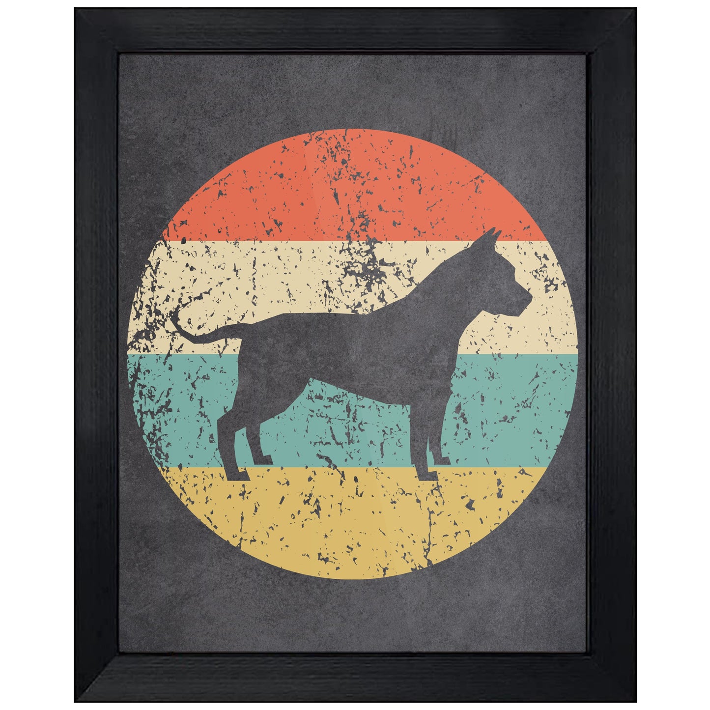 American Staffordshire Terrier AmStaff Dog Icon Retro 8"x10" Wall Art Print