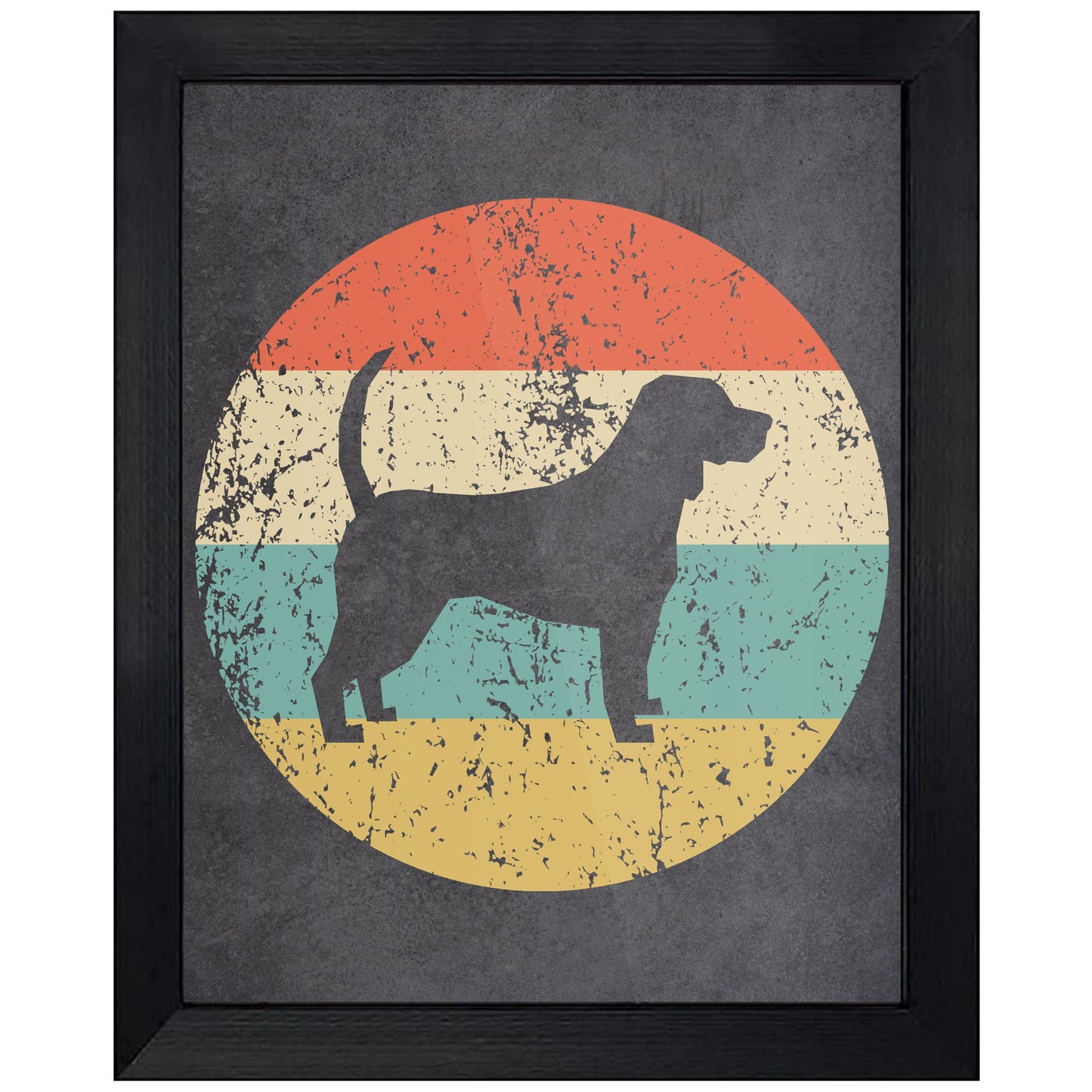 Beagle Dog Icon Retro 8"x10" Wall Art Print