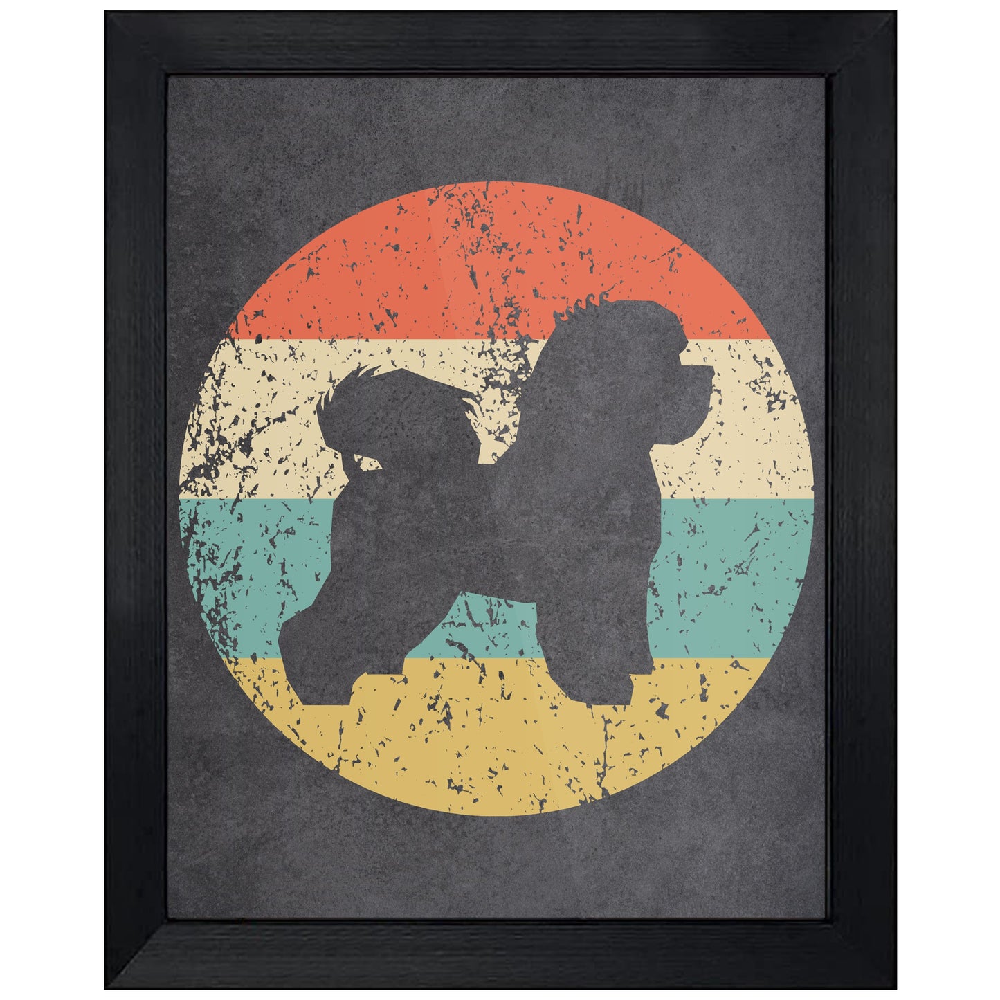 Bichon Frise Dog Icon Retro 8"x10" Wall Art Print