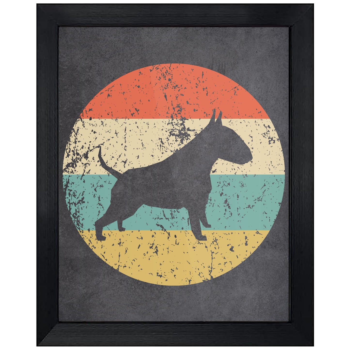 Bull Terrier Dog Icon Retro 8"x10" Wall Art Print