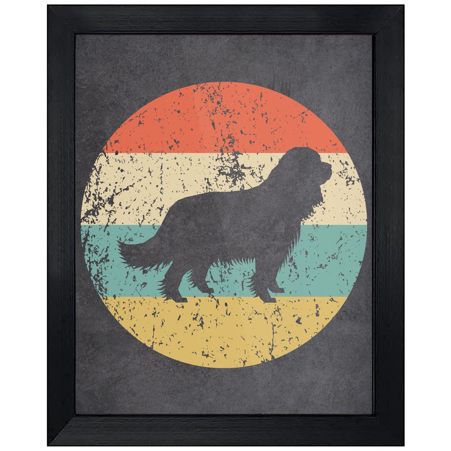 Cavalier King Charles Spaniel Dog Icon Retro 8"x10" Wall Art Print
