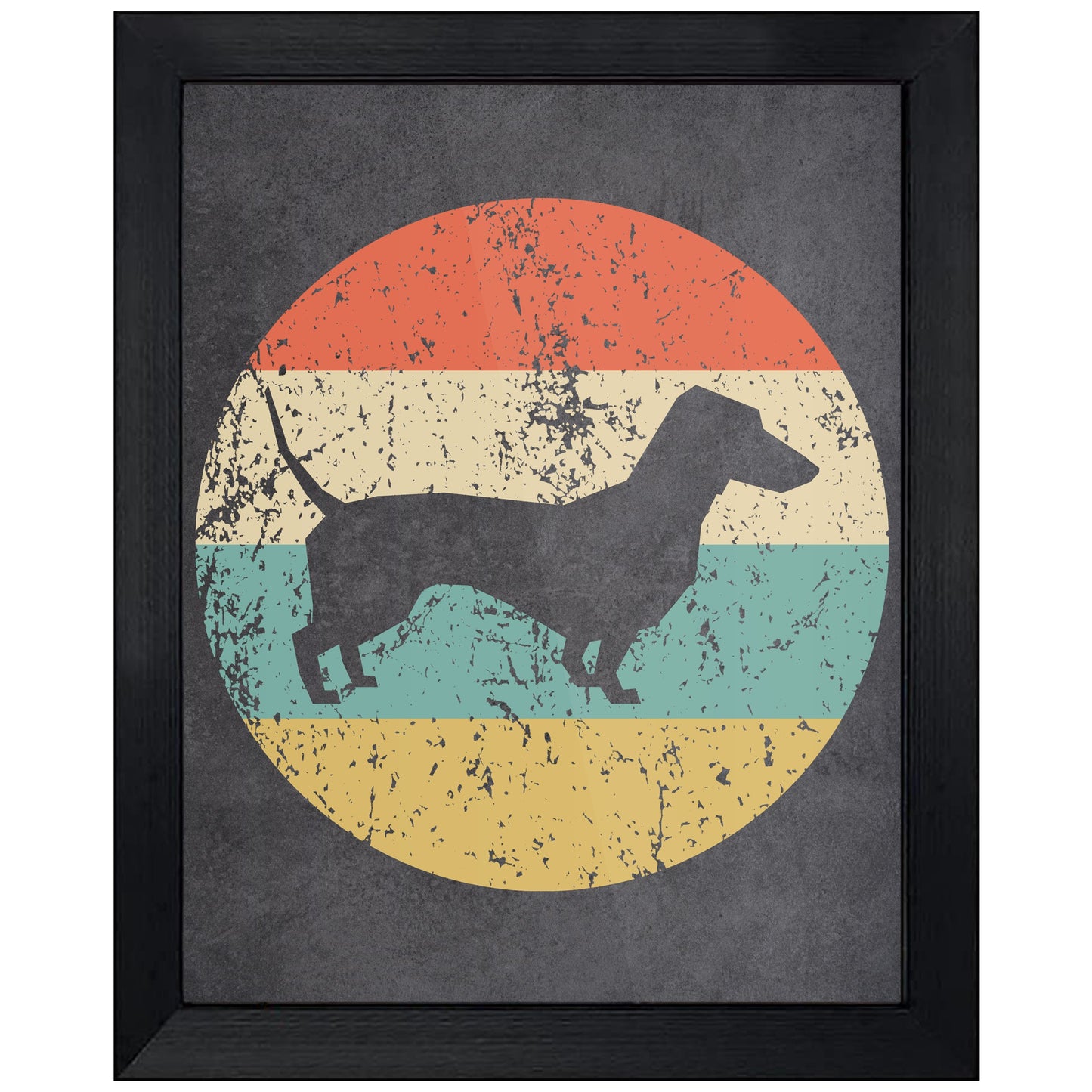 Dachshund Dog Icon Retro 8"x10" Wall Art Print