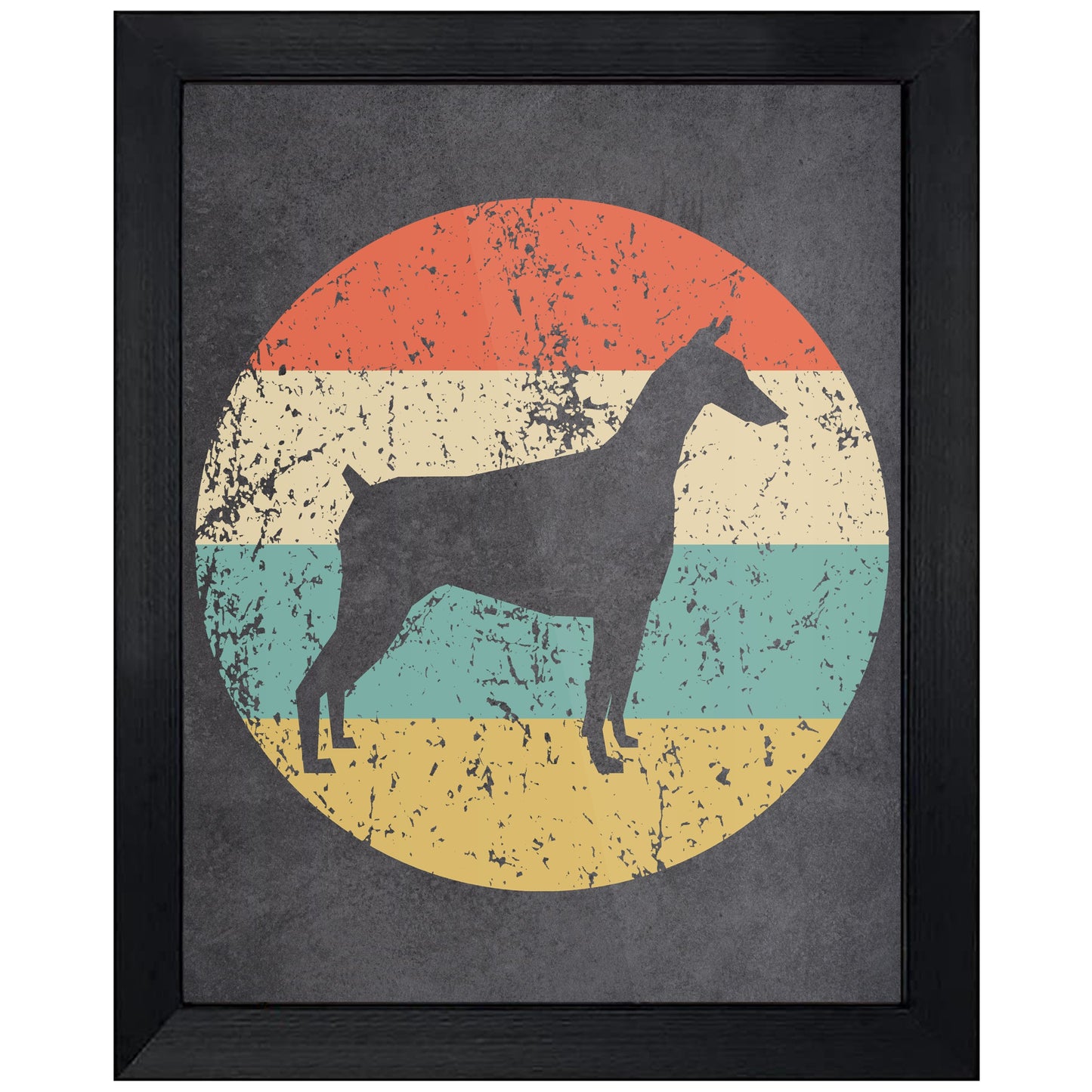 Doberman Dog Icon Retro 8"x10" Wall Art Print